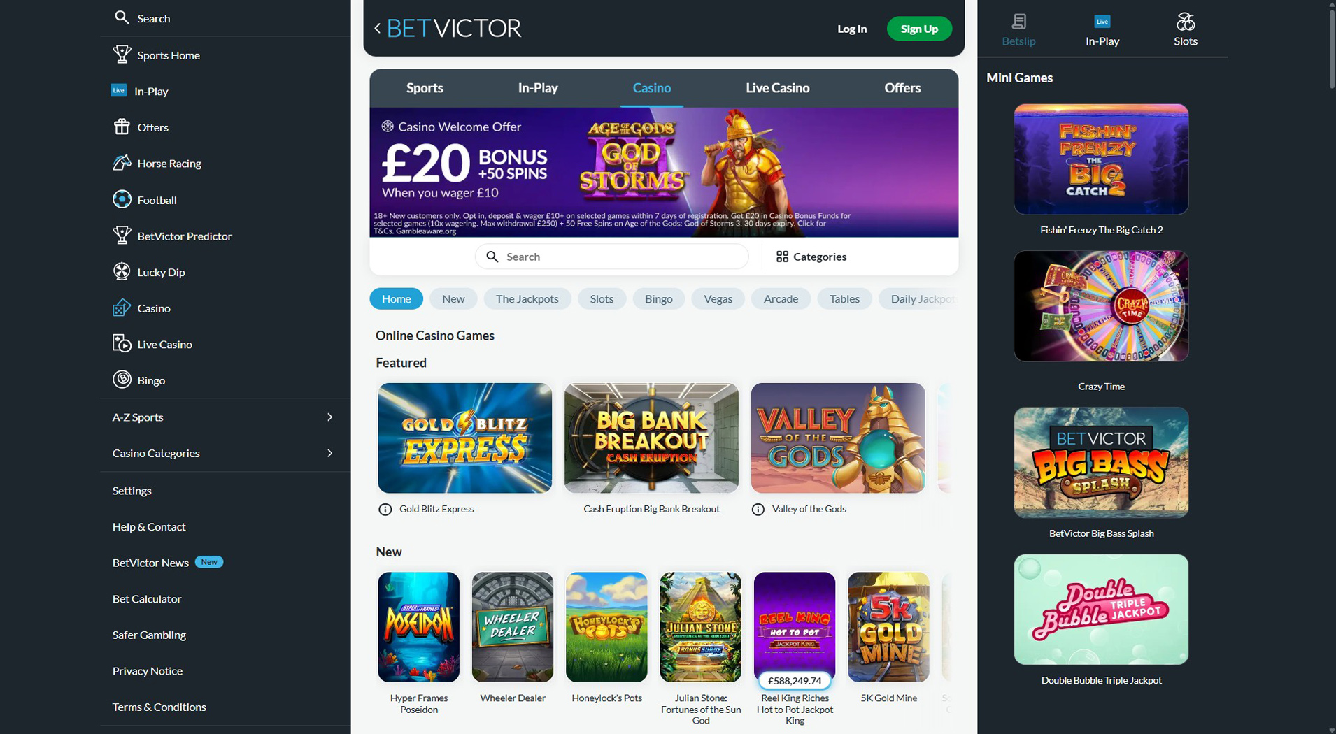 7. BetVictor Casino - Balanced Boku Casino Offer