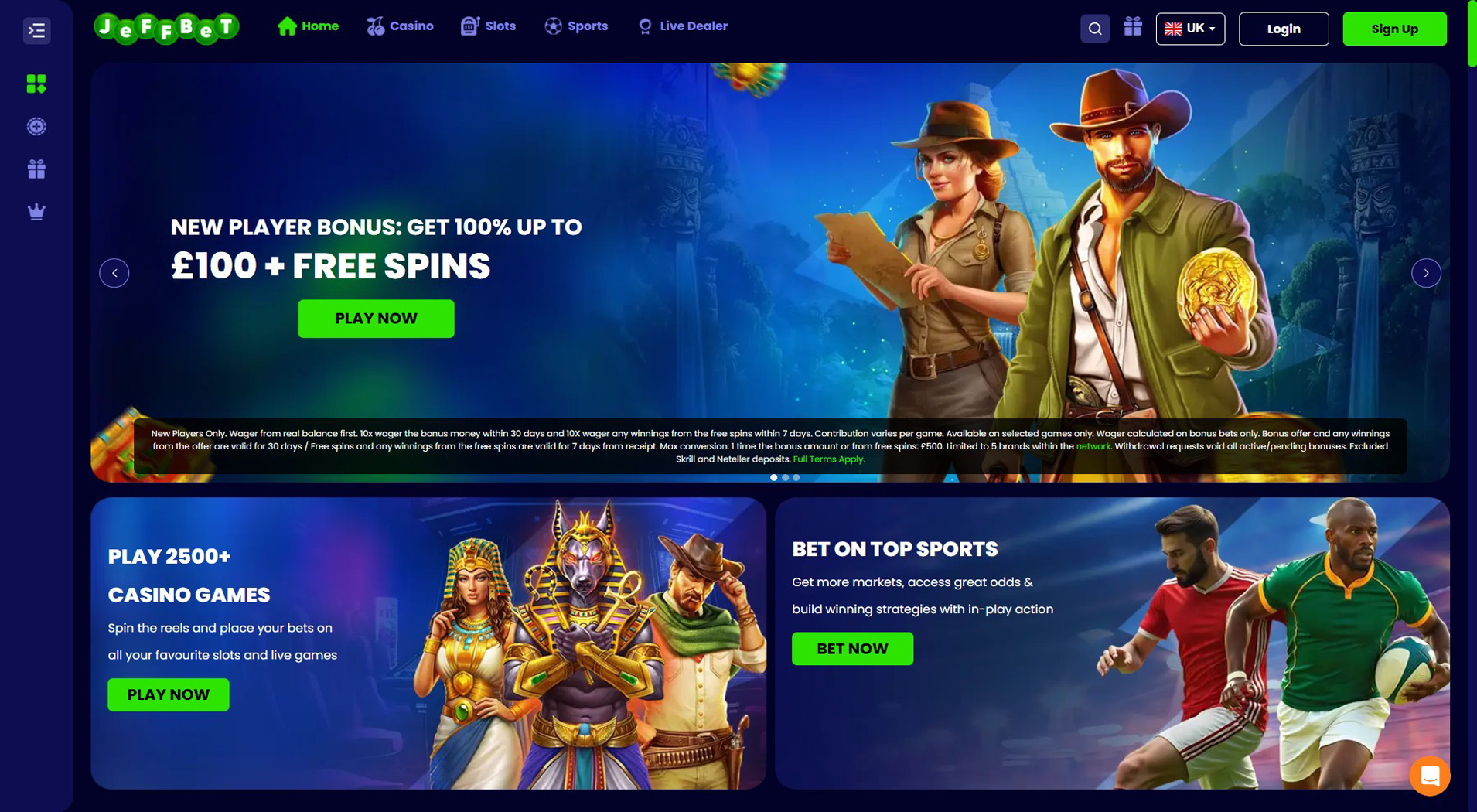 10. JeffBet Casino - Reliable Boku Casino Pick